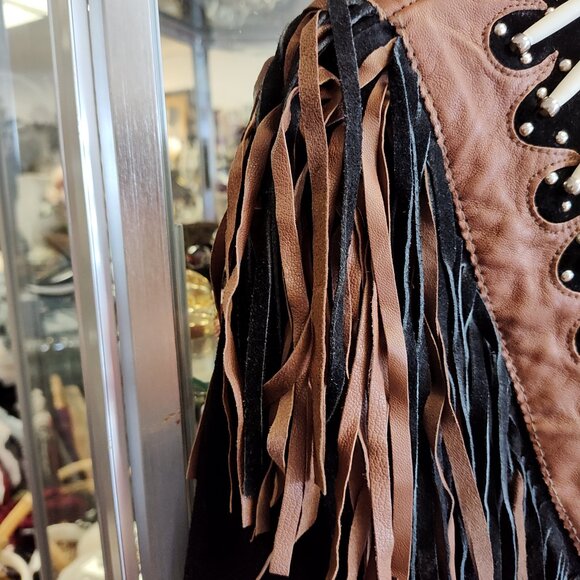 WESTERN FASHIONS LEATHER SUEDE FRINGE JACKET MADE IN USA - Picture 7 of 9